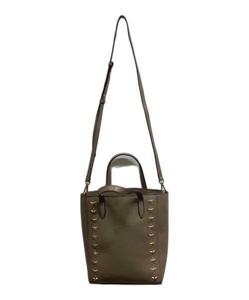 JIMMY CHOO（ジミーチュウ）JIMMY CHOO (ジミーチュウ) ペガシ スタッズ2WAYバッグ グレージュの古着・服飾アイテム