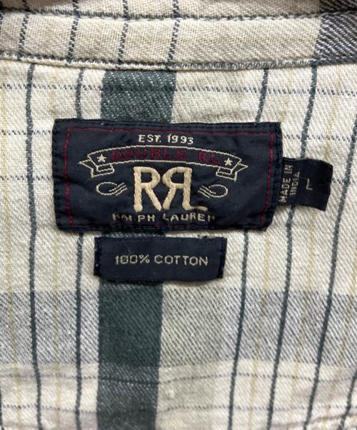 RRL（ダブルアールエル）RRL (ダブルアールエル) ウエスタンチェックシャツ ベージュ サイズ:Lの古着・服飾アイテム