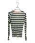 MAISON KITSUNE (メゾンキツネ) ファイン リブ ストライプ カーディガン ベージュ サイズ:S：12000円