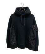 sacaiサカイ）の古着「Sponge Sweat x MA-1 Hoodie」｜ブラック