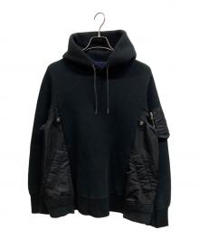 sacai（サカイ）の古着「Sponge Sweat x MA-1 Hoodie」｜ブラック