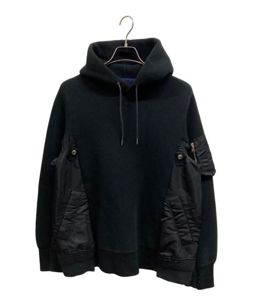 sacai（サカイ）sacai (サカイ) Sponge Sweat x MA-1 Hoodie ブラック サイズ:2の古着・服飾アイテム