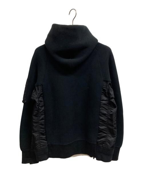 sacai（サカイ）sacai (サカイ) Sponge Sweat x MA-1 Hoodie ブラック サイズ:2の古着・服飾アイテム