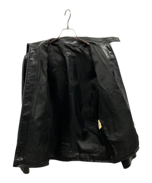 A.P.C.（アーペーセー）A.P.C. (アーペーセー) カウレザージャケット/	カウレザージャケット/	A.P.C. ブラック サイズ:XSの古着・服飾アイテム