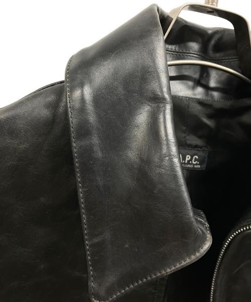 A.P.C.（アーペーセー）A.P.C. (アーペーセー) カウレザージャケット/	カウレザージャケット/	A.P.C. ブラック サイズ:XSの古着・服飾アイテム