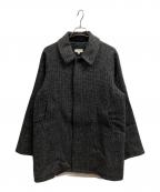 STEVEN ALAN×Harris Tweedスティーブンアラン×ハリスツイード）の古着「ハーフバルカラーコート」｜グレー