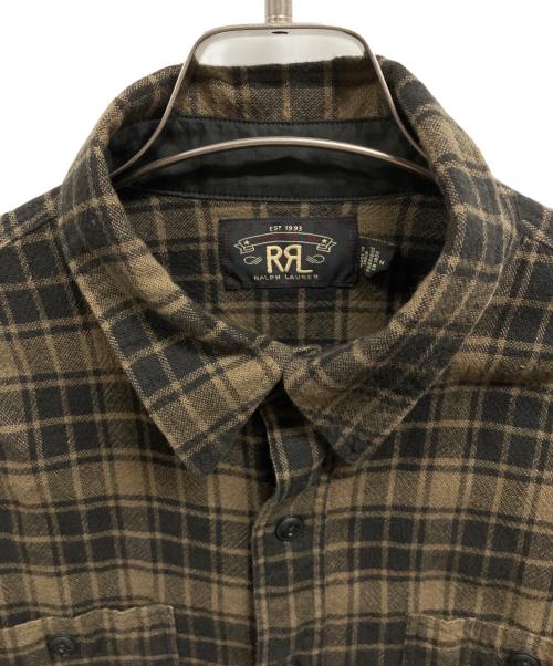 RRL（ダブルアールエル）RRL (ダブルアールエル) チェックシャツ/RRL カーキ サイズ:Mの古着・服飾アイテム
