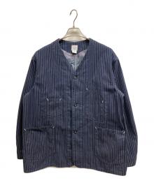 POST O'ALLS（ポストオーバーオールズ）の古着「De Luxe Railroader 2 DV/Gangster Stripe w/taffeta lining」｜ネイビー