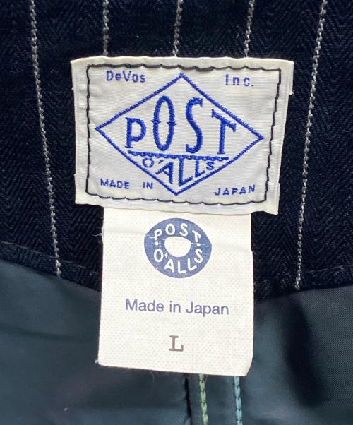 POST O'ALLS（ポストオーバーオールズ）POST O'ALLS (ポストオーバーオールズ) De Luxe Railroader 2 DV/Gangster Stripe w/taffeta lining ネイビー サイズ:Lの古着・服飾アイテム