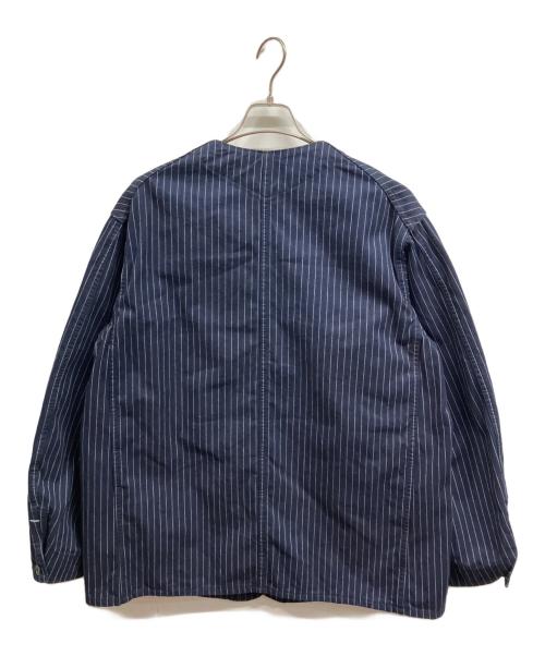 POST O'ALLS（ポストオーバーオールズ）POST O'ALLS (ポストオーバーオールズ) De Luxe Railroader 2 DV/Gangster Stripe w/taffeta lining ネイビー サイズ:Lの古着・服飾アイテム