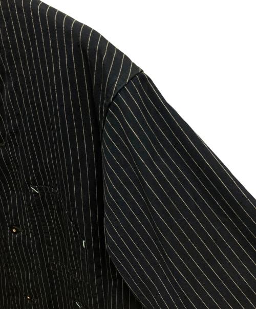 POST O'ALLS（ポストオーバーオールズ）POST O'ALLS (ポストオーバーオールズ) De Luxe Railroader 2 DV/Gangster Stripe w/taffeta lining ネイビー サイズ:Lの古着・服飾アイテム