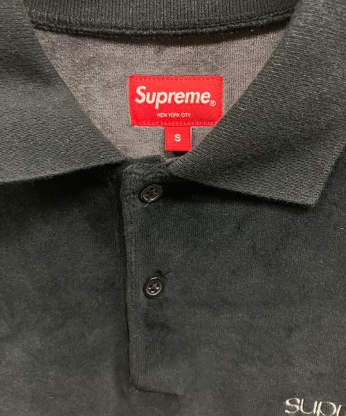 SUPREME（シュプリーム）Supreme (シュプリーム) Paneled Velour L/S Polo ブラック サイズ:Sの古着・服飾アイテム