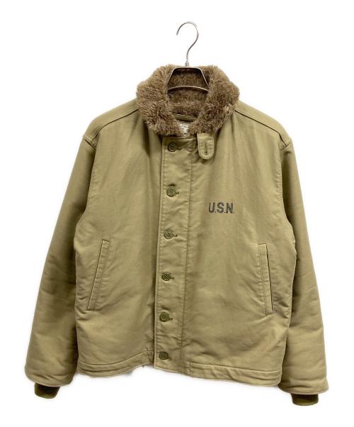 HOUSTON（ヒューストン）HOUSTON (ヒューストン) N-1デッキジャケット ベージュ サイズ:38の古着・服飾アイテム