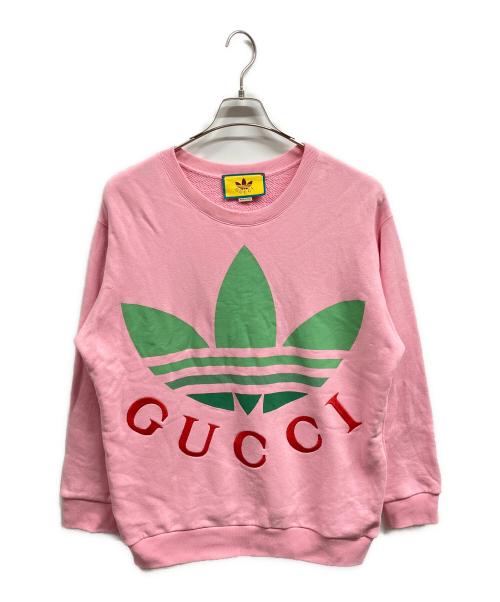 GUCCI（グッチ）GUCCI (グッチ) adidas (アディダス) コットンジャージー スウェットシャツ/	GUCCI/	adidas ピンク サイズ:Sの古着・服飾アイテム