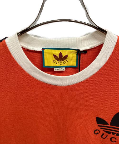 GUCCI（グッチ）GUCCI (グッチ) adidas (アディダス) アディダス 3ストライプ ロングスリーブTシャツ/GUCCI/	adidas オレンジ・ホワイト サイズ:Sの古着・服飾アイテム