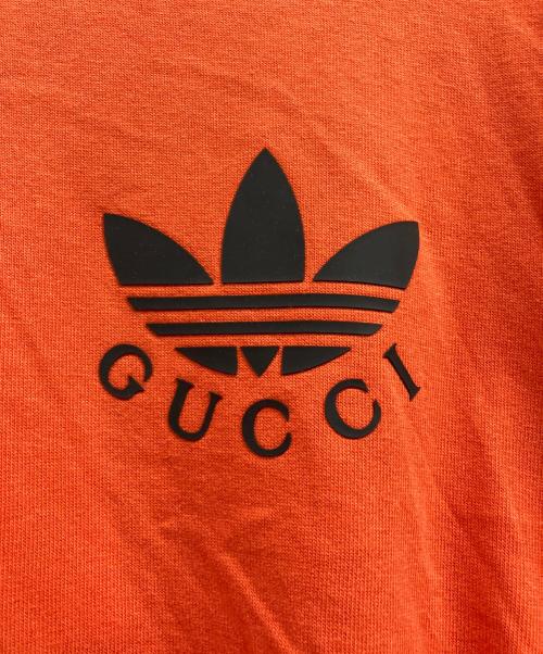 GUCCI（グッチ）GUCCI (グッチ) adidas (アディダス) アディダス 3ストライプ ロングスリーブTシャツ/GUCCI/	adidas オレンジ・ホワイト サイズ:Sの古着・服飾アイテム