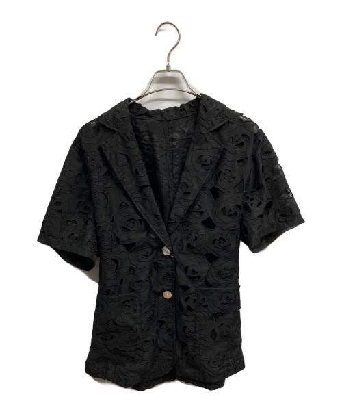 MAISON SPECIAL（メゾンスペシャル）MAISON SPECIAL (メゾンスペシャル) Flower Sheer Half-Sleeve Jacket/MAISON SPECIAL ブラック サイズ:Free 未使用品の古着・服飾アイテム