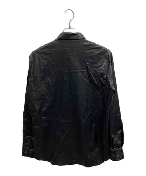 5351 pour les hommes（5351プール・オム）5351 pour les hommes (5351プール・オム) エンボスプリント レザータッチ アラベスク柄 長袖シャツ/5351 pour les hommes ブラック サイズ:48の古着・服飾アイテム