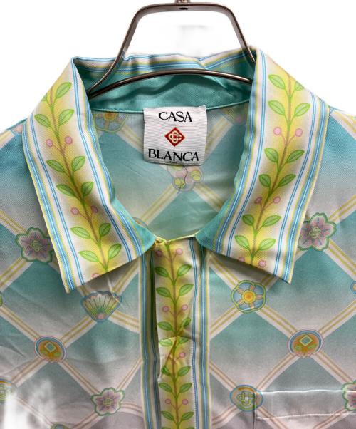 CASABLANCA（カサブランカ）Casablanca (カサブランカ) CASABLANCA CUBAN COLLAR LONG SLEEVE SHIRT/Casablanca ライトブルー・イエロー サイズ:Mの古着・服飾アイテム