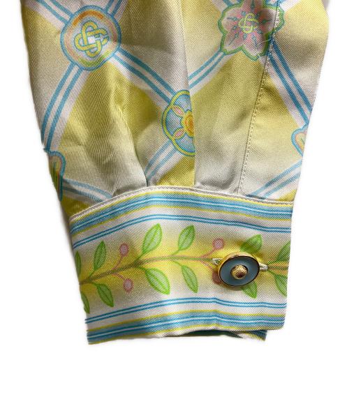 CASABLANCA（カサブランカ）Casablanca (カサブランカ) CASABLANCA CUBAN COLLAR LONG SLEEVE SHIRT/Casablanca ライトブルー・イエロー サイズ:Mの古着・服飾アイテム