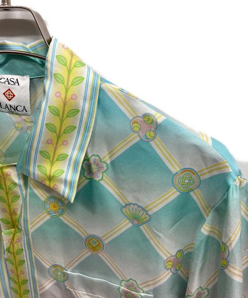 CASABLANCA（カサブランカ）Casablanca (カサブランカ) CASABLANCA CUBAN COLLAR LONG SLEEVE SHIRT/Casablanca ライトブルー・イエロー サイズ:Mの古着・服飾アイテム