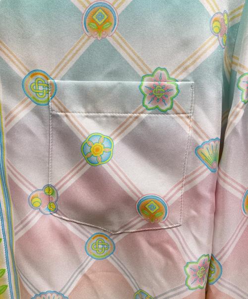 CASABLANCA（カサブランカ）Casablanca (カサブランカ) CASABLANCA CUBAN COLLAR LONG SLEEVE SHIRT/Casablanca ライトブルー・イエロー サイズ:Mの古着・服飾アイテム