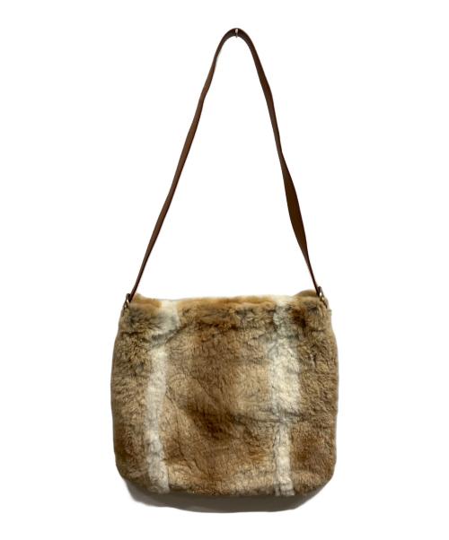 CELINE（セリーヌ）CELINE (セリーヌ) ファー スクエア ショルダーバッグ ベージュ・ブラウンの古着・服飾アイテム