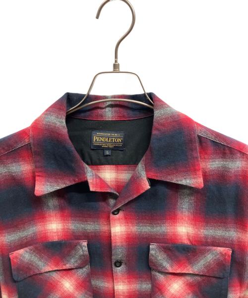 PENDLETON（ペンドルトン）PENDLETON (ペンドルトン) コットンオンブレシャドーチェックシャツ レッド×ブラック サイズ:Lの古着・服飾アイテム