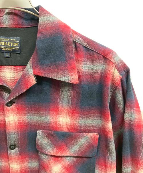 PENDLETON（ペンドルトン）PENDLETON (ペンドルトン) コットンオンブレシャドーチェックシャツ レッド×ブラック サイズ:Lの古着・服飾アイテム