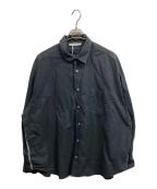 Acne studiosアクネ ストゥディオズ）の古着「ロゴ オーバーサイズ シャツ/ACNE STUDIOS」｜ネイビー