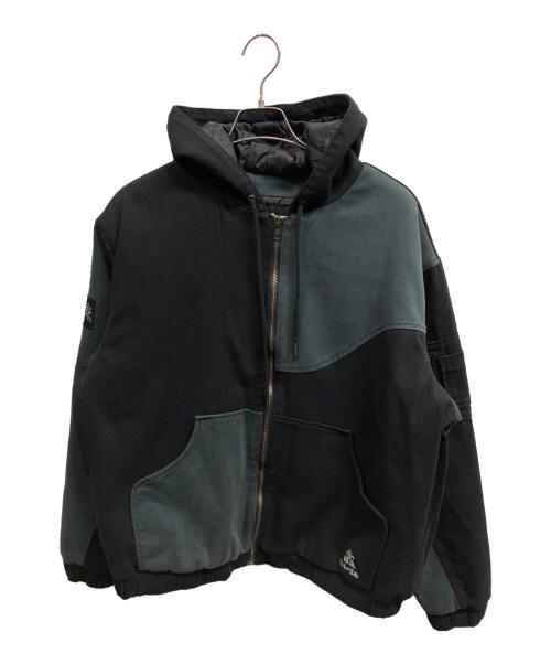 Dime（ダイム）Dime (ダイム) Panel Denim Hooded Bomber ブラック サイズ:Lの古着・服飾アイテム