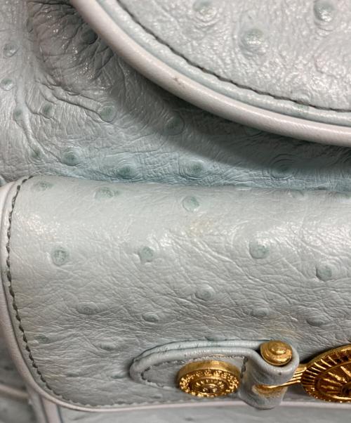 GIANNI VERSACE（ジャンニ・ヴェルサーチ）GIANNI VERSACE (ジャンニ・ヴェルサーチ) オーストリッチ リュック サンバースト/GIANNI VERSACE ブルーの古着・服飾アイテム