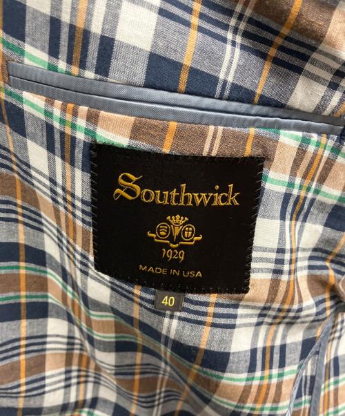 SOUTHWICK（サウスウィック）SOUTHWICK (サウスウィック) SHIPS (シップス) マドラスチェックテーラード ジャケット マルチカラー サイズ:40の古着・服飾アイテム