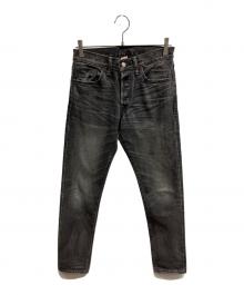 RRL（ダブルアールエル）の古着「ウォッシュ加工 ストレートデニムパンツ」｜ブラック