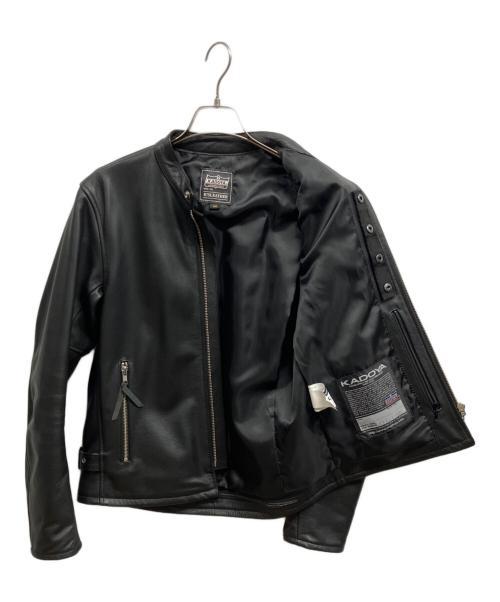 KADOYA（カドヤ）KADOYA (カドヤ) シングルレザーライダースジャケット ブラック サイズ:Mの古着・服飾アイテム