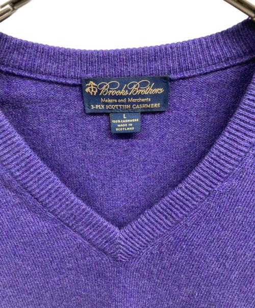 BROOKS BROTHERS（ブルックスブラザーズ）BROOKS BROTHERS (ブルックスブラザーズ) Vネックカシミヤニット/BROOKS BROTHERS パープル サイズ:Ｌの古着・服飾アイテム
