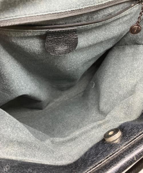 GUCCI（グッチ）GUCCI (グッチ) レザーハンドバッグ ブラックの古着・服飾アイテム