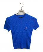 POLO RALPH LAURENポロ・ラルフローレン）の古着「ポケット付きケーブルニット/POLO RALPH LAUREN」｜ブルー