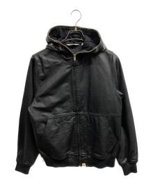 A BATHING APE（アベイシングエイプ）の古着「レザー シャーク パーカー/A BATHING APE」｜ブラック