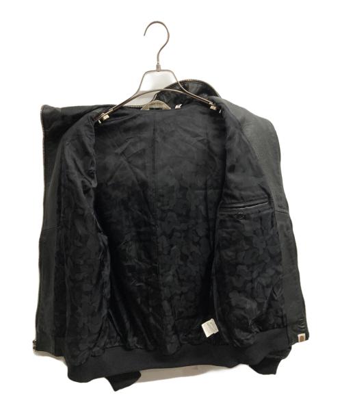 A BATHING APE（アベイシングエイプ）A BATHING APE (アベイシングエイプ) レザー シャーク パーカー/A BATHING APE ブラック サイズ:Mの古着・服飾アイテム