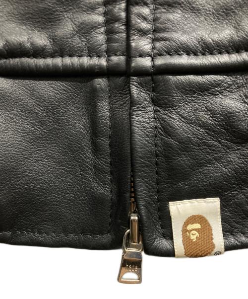A BATHING APE（アベイシングエイプ）A BATHING APE (アベイシングエイプ) レザー シャーク パーカー/A BATHING APE ブラック サイズ:Mの古着・服飾アイテム