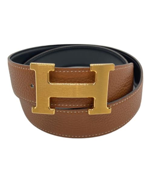 HERMES（エルメス）HERMES (エルメス) レザーベルト/	HERMES ブラウン×ブラックの古着・服飾アイテム