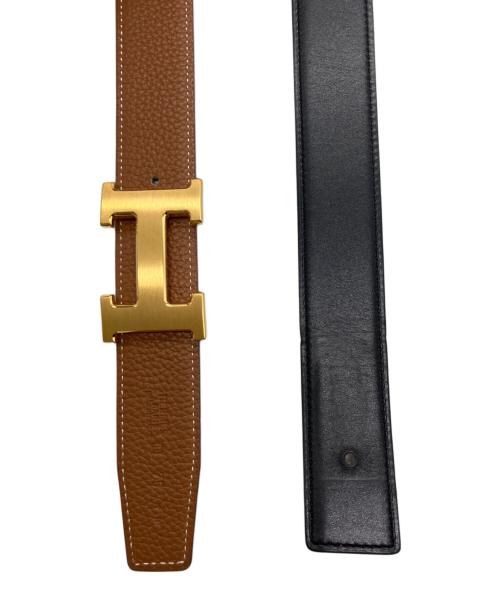 HERMES（エルメス）HERMES (エルメス) レザーベルト/	HERMES ブラウン×ブラックの古着・服飾アイテム