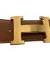 中古・古着 HERMES (エルメス) レザーベルト/	HERMES ブラウン×ブラック：70000円