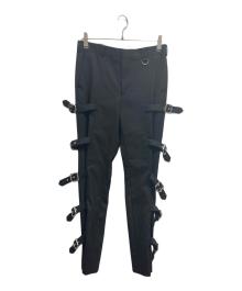 JOHN LAWRENCE SULLIVAN（ジョン ローレンス サリバン）の古着「gabardine bondage trousers J/JOHN LAWRENCE SULLIVAN」｜ブラック