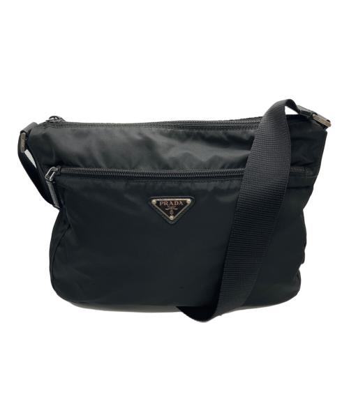 PRADA（プラダ）PRADA (プラダ) トライアングルロゴプレートナイロンショルダーバッグ/	PRADA ブラックの古着・服飾アイテム