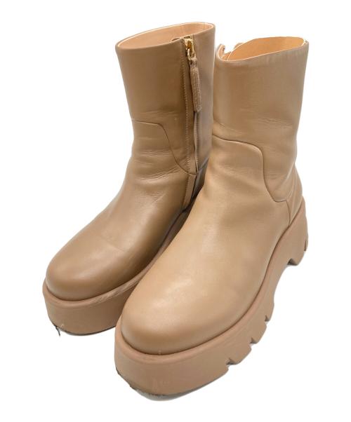 Gianvito Rossi（ジャンヴィト ロッシ）Gianvito Rossi (ジャンヴィト ロッシ) MONTEY VITELLO GLOVE BOOT/Gianvito Rossi ベージュ サイズ:37.5の古着・服飾アイテム