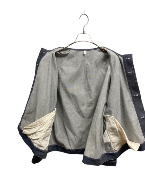 FIRMUM（フィルマム）FIRMUM (フィルマム) ノーカラーデニムジャケット 比翼仕立て/FIRMUM インディゴ サイズ:Lの古着・服飾アイテム