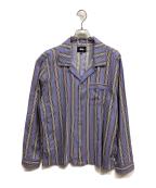 stussyステューシー）の古着「マルチストライプシャツ/stussy」｜パープル