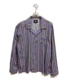 stussy（ステューシー）の古着「マルチストライプシャツ/stussy」｜パープル